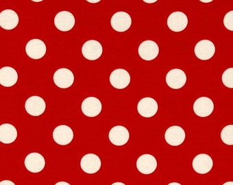 RED DOT TABLECLOTH - white dots on red dot tablecloth, wedding, bridal, party, photo shoot, red and white polka dots