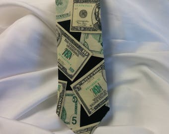 MONEY Necktie- or Bowtie,  Or hanky,  Cash Tie,  Men, Boy, Toddler, Big and Tall, Tie, Pocket Square, DOLLAR bills, photo shoot,
