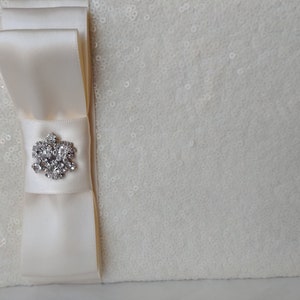 Ivory, White, or Iridescent White Sequin Ring Pillow or Flower Girl basket Ringbearer, Wedding, Bridal, Sequin, Ribbon Bow, Bling Diamond image 10