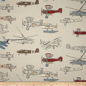 ANTIQUE PLANES TABLE Linens, Table Runner, Napkins, Placemats, Tablecloth, Vintage Airplane, red, blue, brown, tan, grey, Home Decor, Party image 3