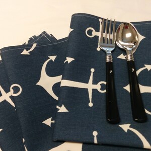 BLUE WHITE ANCHOR Linens Table Runner Napkin Placemat, sailor runner, Nautical, Beach, Wedding, Bridal, Shower, image 10