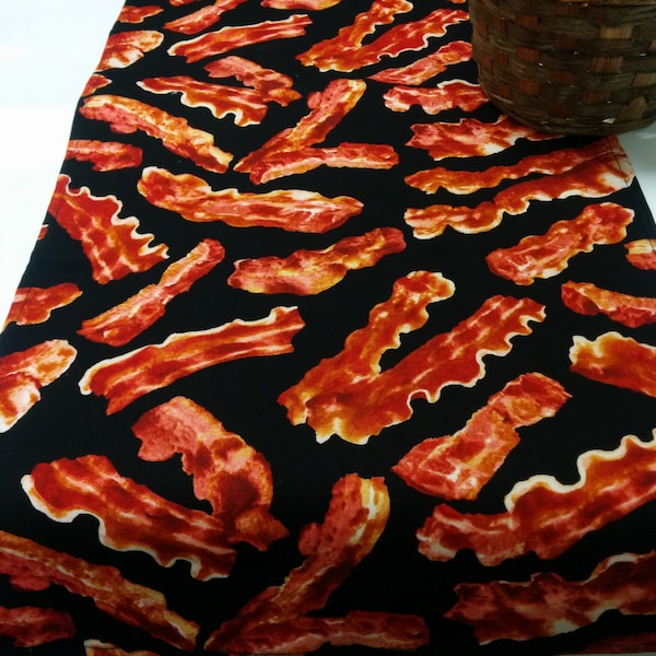 BACON LINENS -Last ones,  Runners, Napkins, placemat,  pillow cover, valance, breakfast, Table Runner, Home decor, bacon lovers gift