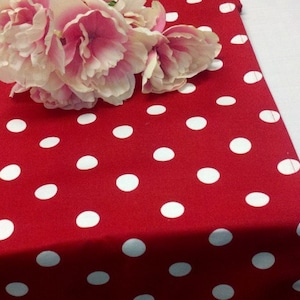 POLKA DOT LINENS Red and white, Table Runners, Napkins, Placemats, and Centerpieces, Wedding, Bridal, Home Decor, Dots, Olivia Decor image 2