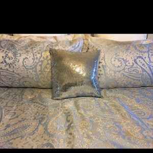 SEQUIN PILLOW Covers, COLORS, Pillowcases, Gold, Silver, Colors, Square, lumbar pillow European sham Bedding, Wedding image 1