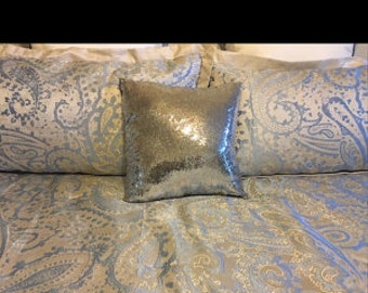 SEQUIN PILLOW Covers, COLORS, Pillowcases,  Gold, Silver,  Colors, Square, lumbar pillow - European sham - Bedding, Wedding