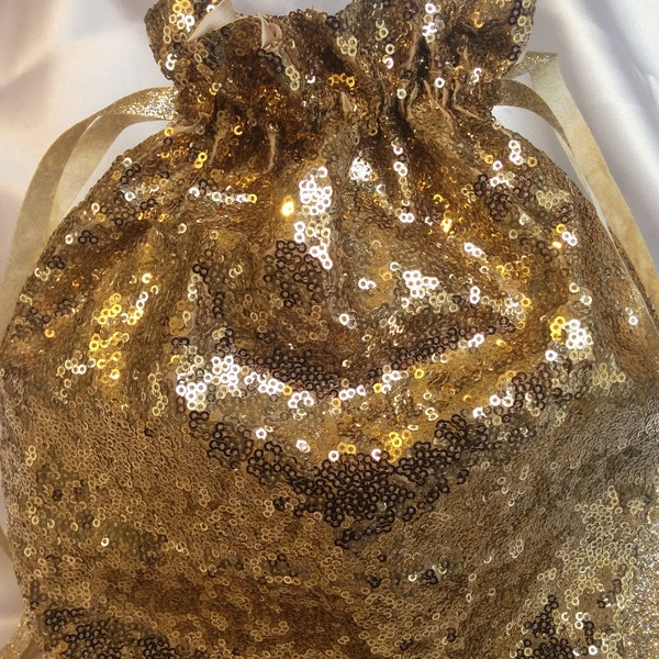 SEQUIN MONEY BAG, Colors, Gold, Red, Wedding, Bridal, Sequins, Father Daughter, Money Dance, birthdays, glitter bag, drawstring, purse