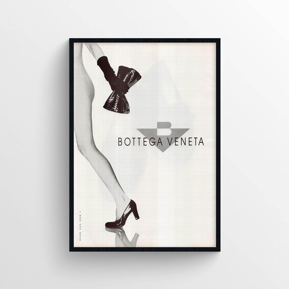 Bottega Veneta Advertising Poster, 90s Style Print, Ad Wall