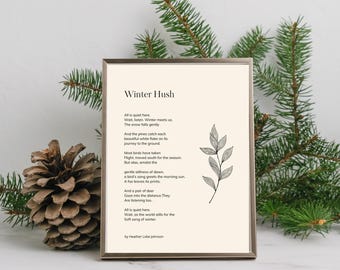 Winter Hush – Tranquil Winter Poetry Digital Download | 8x10 Art Print