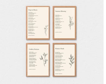 Seasons of Serenity: A Year in Poetry || Seasonal Poetry Digital Download Bundle (8x10 Prints)