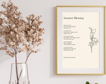 Summer Blessing – Uplifting Poetry Digital Download | 8x10 Art Print