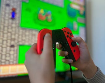 Mando Joy-Con de Nintendo Switch, Nintendo Grip con orificios LED, correas de muñeca para guardar en la parte posterior, accesorios para Switch, regalo para gamers