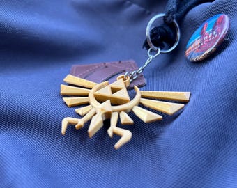 Legend Zelda Triforce Keychain, Crest of Hyrule, Themed Birthday Party Favors, Nintendo Switch Merch, Gamer Gifts
