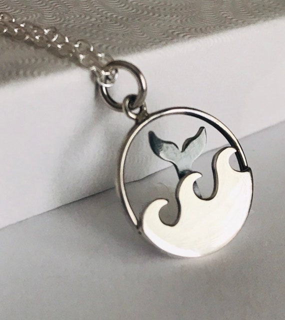 Nautical Sterling silver mermaid necklace Trendy jewelry Mermaid tail Whale tail Always be yourself unless you can be a mermaid