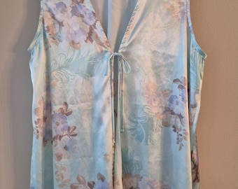 Floral Satin 3/4 length vest
