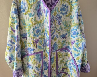 Upcycled Vintage Quilt Jacket 3/4 length