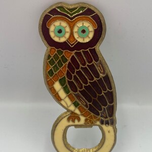 Vintage Greek bottle opener - AOE owl bottle opener - Athena&#39;s owl - 1980