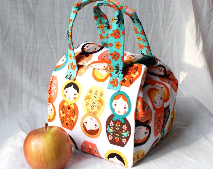 Insulated Bento Box Carrier / Lunch Tote / Lunch Bag Reusable Washable