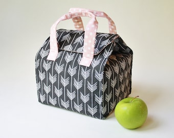 Custom Insulated Bento Box Carrier / Lunch Tote / Lunch Bag - Reusable - Washable - Choose Your Fabric