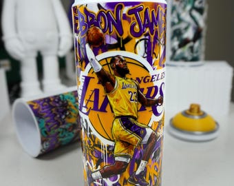 Lata de spray personalizada con grafiti de LeBron James / Pieza de arte realista impresa en 3D / Decoración callejera