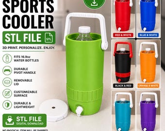 Nevera deportiva de 500 ml (archivo STL) / Soporte para botella de agua imprimible en 3D (descarga digital)