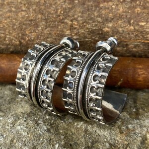 Designer silver hoop