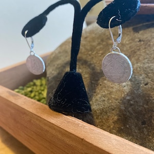 Silver Mexican coin earring