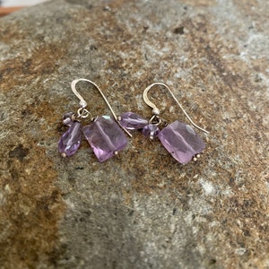 Amethyst beaded earrings