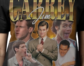 Maglietta di Jim Carrey, T-shirt vintage di Jim Carrey, Merchandising retrò in stile bootleg dell'attore canadese James Eugene Carrey, Regalo divertente per i fan di Jim Carrey