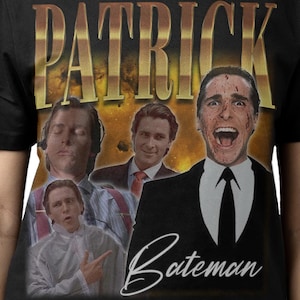 PATRICK BATEMAN SHIRT, Patrick Bateman Vintage T-Shirt, Christian Bale English Actor Retro 90s Bootleg Merch, American Psycho Tees Fans Gift