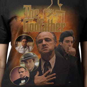 KOSZULKA „OJCIEC CHRZESTNY”, T-shirt vintage „Ojciec chrzestny”, gadżety retro z Michaelem Corleone z lat 90., koszulka rapowa Don Vito Corleone z lat 80. – prezent dla fanów