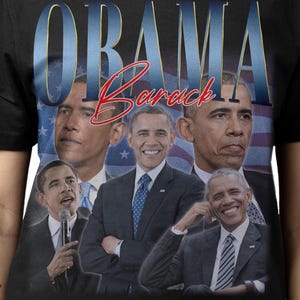 BARACK OBAMA SHIRT, Barack Obama Vintage T-Shirt, Barack Hussein Obama Retro 90s Bootleg Homage Merch, Funny Barack Obama Rap Tees Fans Gift