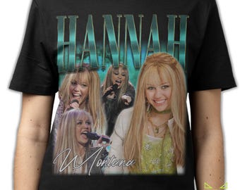 Camiseta Hannah Montana, Camiseta Vintage Hannah Montana, Produtos de Rap em Homenagem à Hannah Montana, Camiseta Retrô Anos 90 da Hannah Montana, Presente para Fãs da Hannah Montana