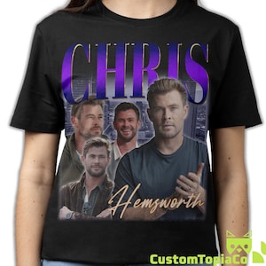 CAMISETA DE CHRIS HEMSWORTH, Camisetas de Chris Hemsworth, Regalos para fans, Camiseta vintage de Chris Hemsworth, Merchandising retro pirata de Christopher Hemsworth