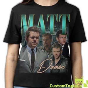 MAGLIETTA MATT DAMON, Magliette tributo a Matt Damon Rap anni '80, regali per i fan, Maglietta vintage di Matt Damon, Merchandising omaggio bootleg retrò anni '90 di Matthew Paige Damon
