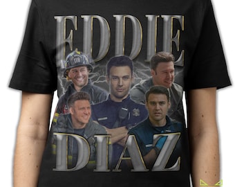 EDDIE DIAZ SHIRT, Eddie Diaz Vintage T-Shirt, Ryan Anthony Guzman Retro 90s Bootleg Homage Merch, Funny 9-1-1 Tribute 80s Rap Tees Fans Gift
