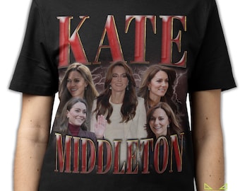 Camiseta Kate Middleton, Camiseta Vintage Kate Middleton, Produto Retrô Não Oficial Catherine Elizabeth Middleton, Camiseta Kate Middleton Rap Anos 80 - Presente para Fã