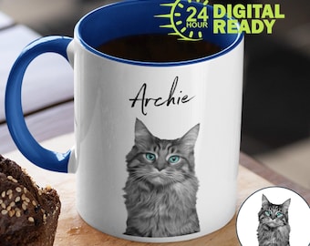 CUSTOM PET MUG - Personalized Mug Using Pet Photos - Customized Your Mug - Pet Animation Personalized Mug - Pet Painting Mug - Free Shipping