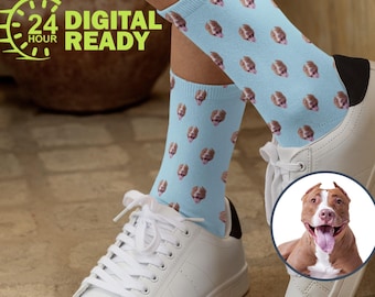 CUSTOM PET SOCKS - Custom Socks Using Your Pet Photo - Personalized Pet Socks -  Customized Pet Face Socks - Cute Dog Socks - Funny Cat Gift