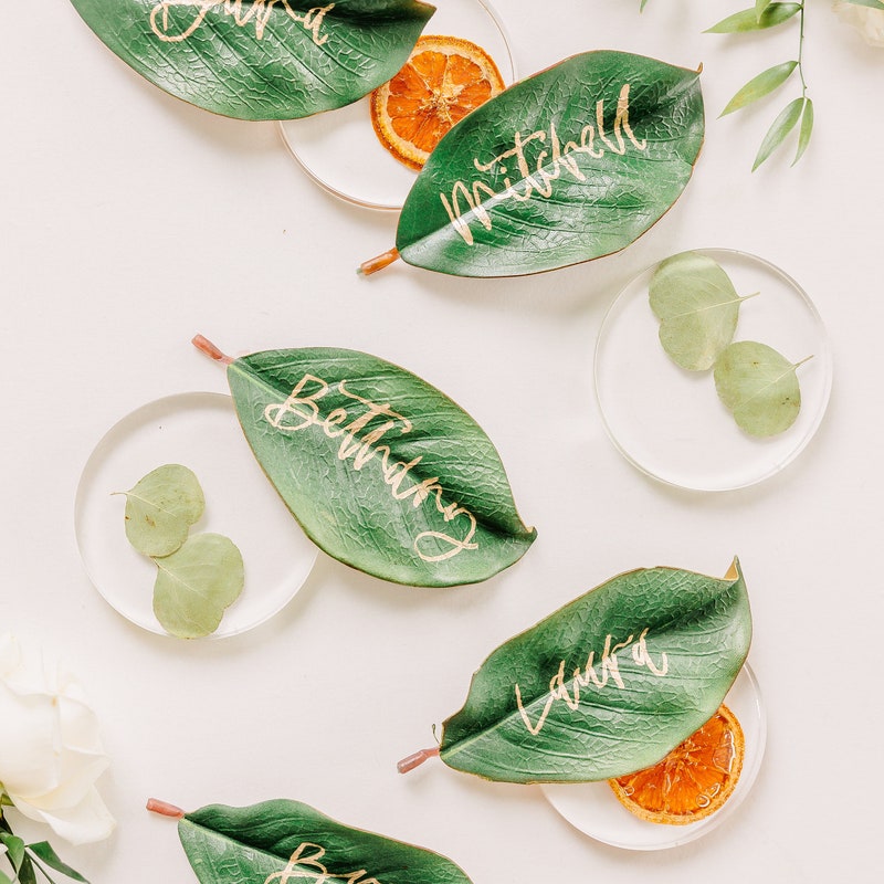 Leaf Name Card - Etsy