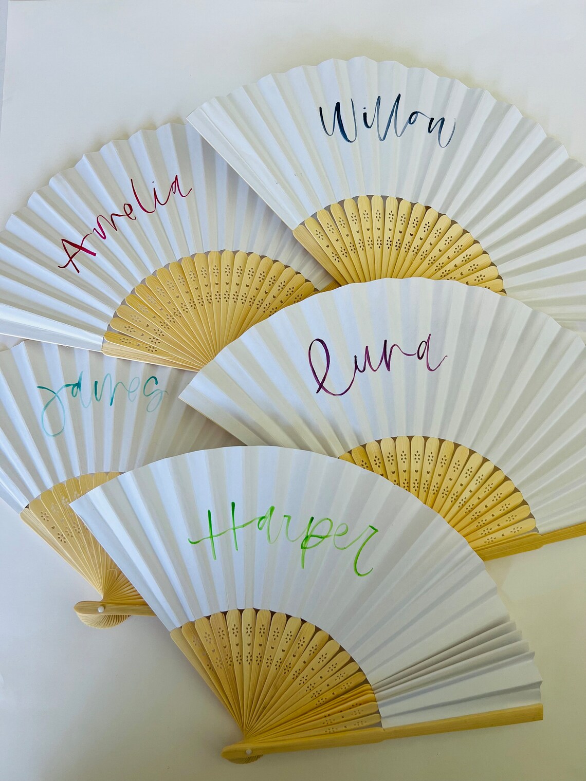Hand lettered custom paper fans etsy
