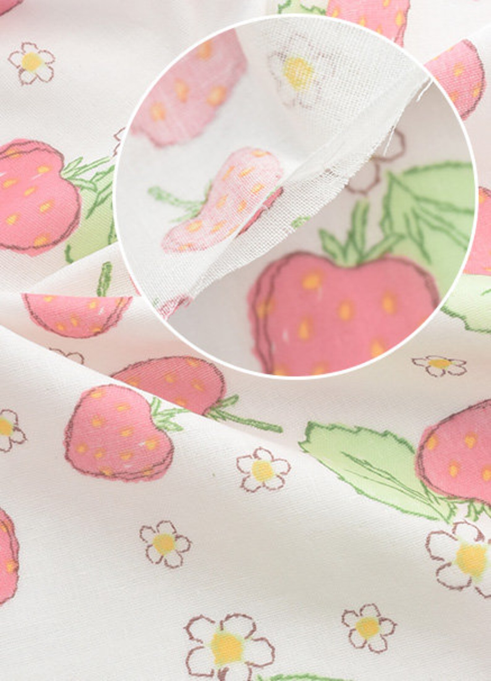 5144 Strawberry Floral Double Gauze Cotton Fabric 55 Inch Etsy