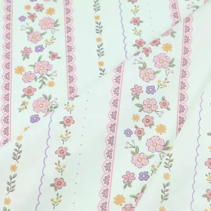 6116 - Cottage Chic Flower Floral Stripe & Gingham Cotton