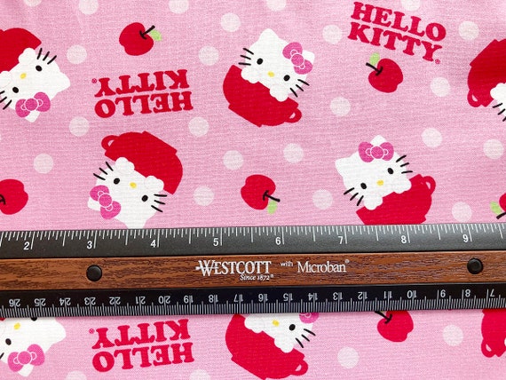 5601 - Hello Kitty in Cup Apple Polka Dot Cotton Fabric - 43 5601 - Hello Kitty in Cup Apple Polka Dot Cotton Fabric - 43