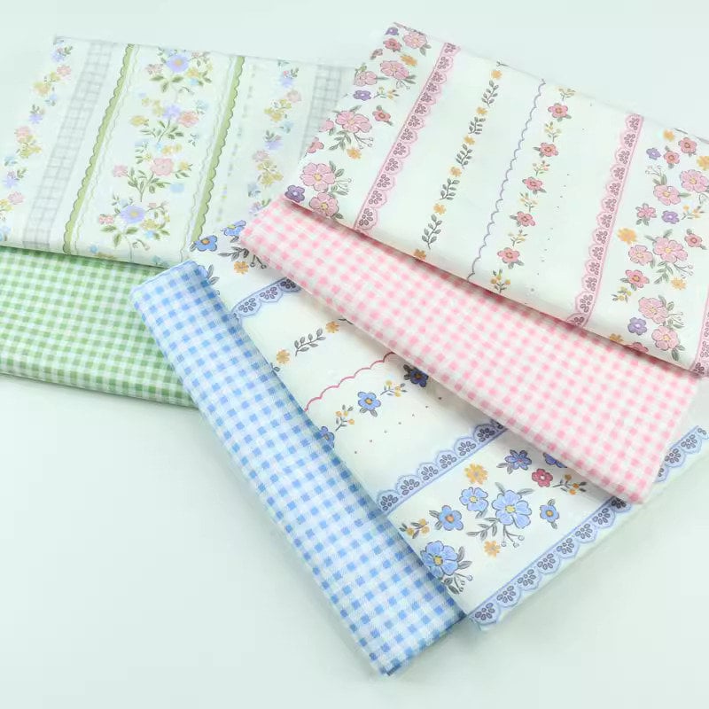 6116 - Cottage Chic Flower Floral Stripe & Gingham Cotton