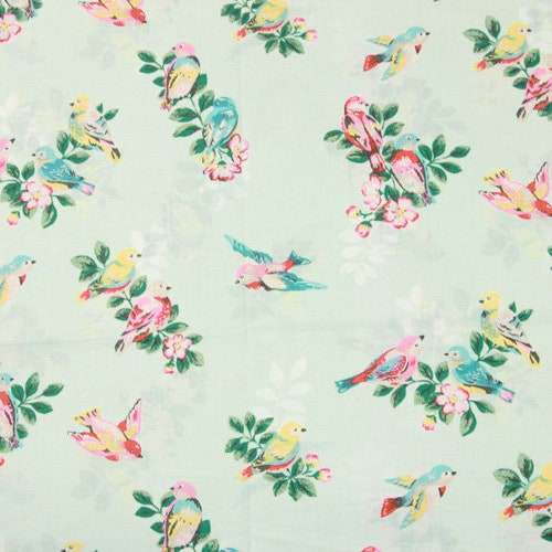 Cath Kidston Spring Birds Thin Cotton Fabric 55 Inch Width Etsy