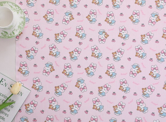 6089 - Sweet Bunny Rabbit Toy Bear Cherry Fruit Cotton