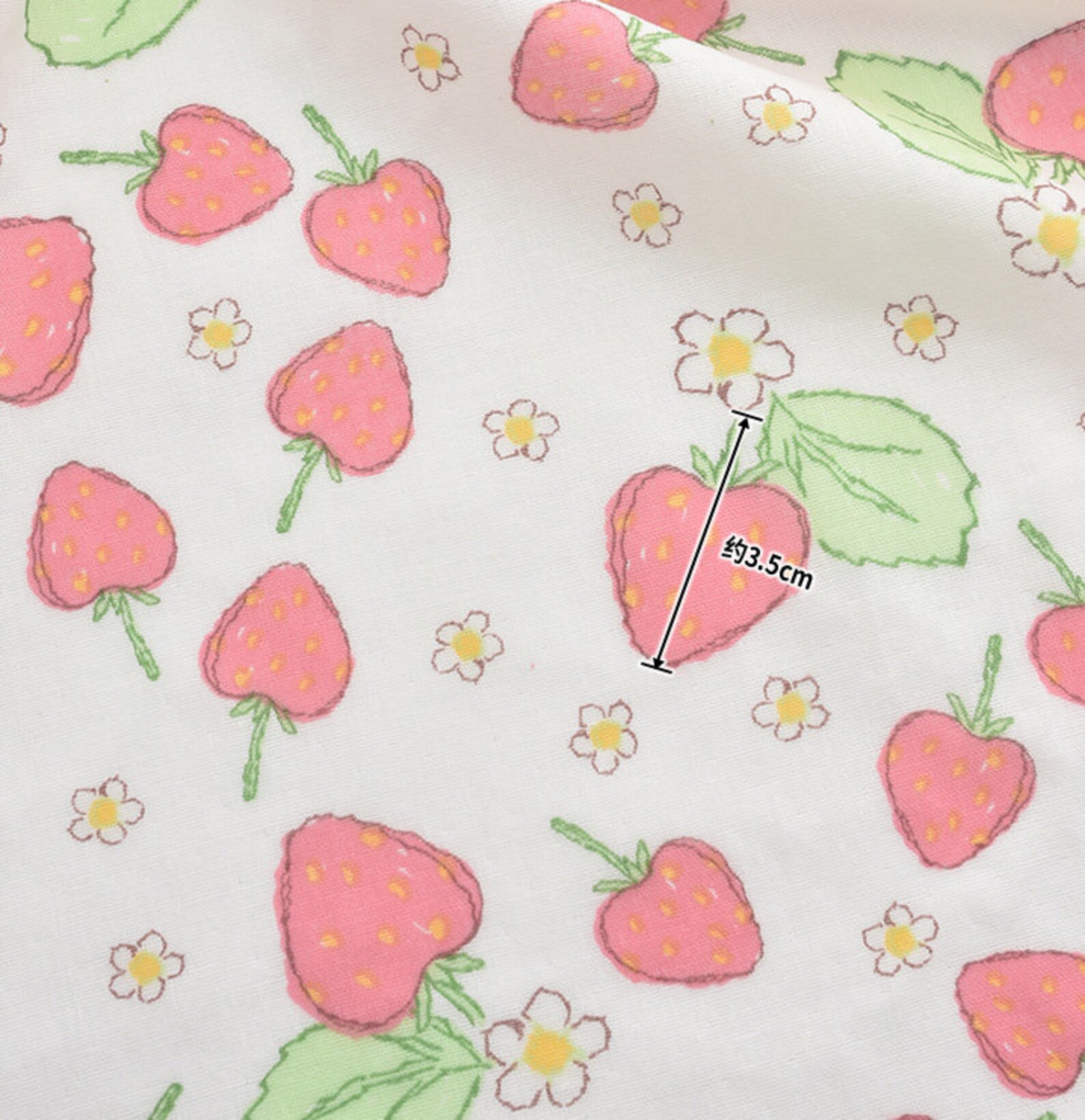 5144 Strawberry Floral Double Gauze Cotton Fabric 55 Inch Etsy