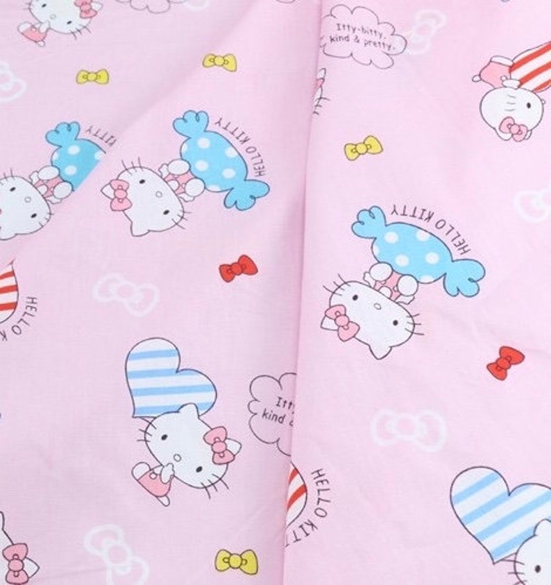 5135 Hello Kitty Cotton Fabric 62 Inch width X 1/2 Yard Etsy