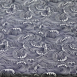 4340 Japanese Traditional Wave Pattern Cotton Fabric 62 Inch width X 1/ ...