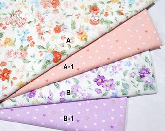 4945 - Chic Floral Mini Heart Cotton Fabric - 62 Inch (Width) x 1/2 Yard (Length)